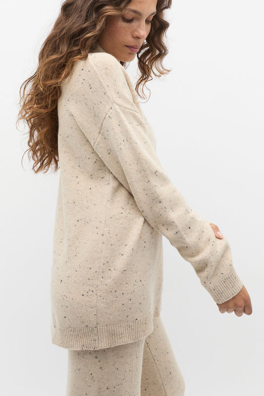 Fleck Mock Neck Slouch Knit