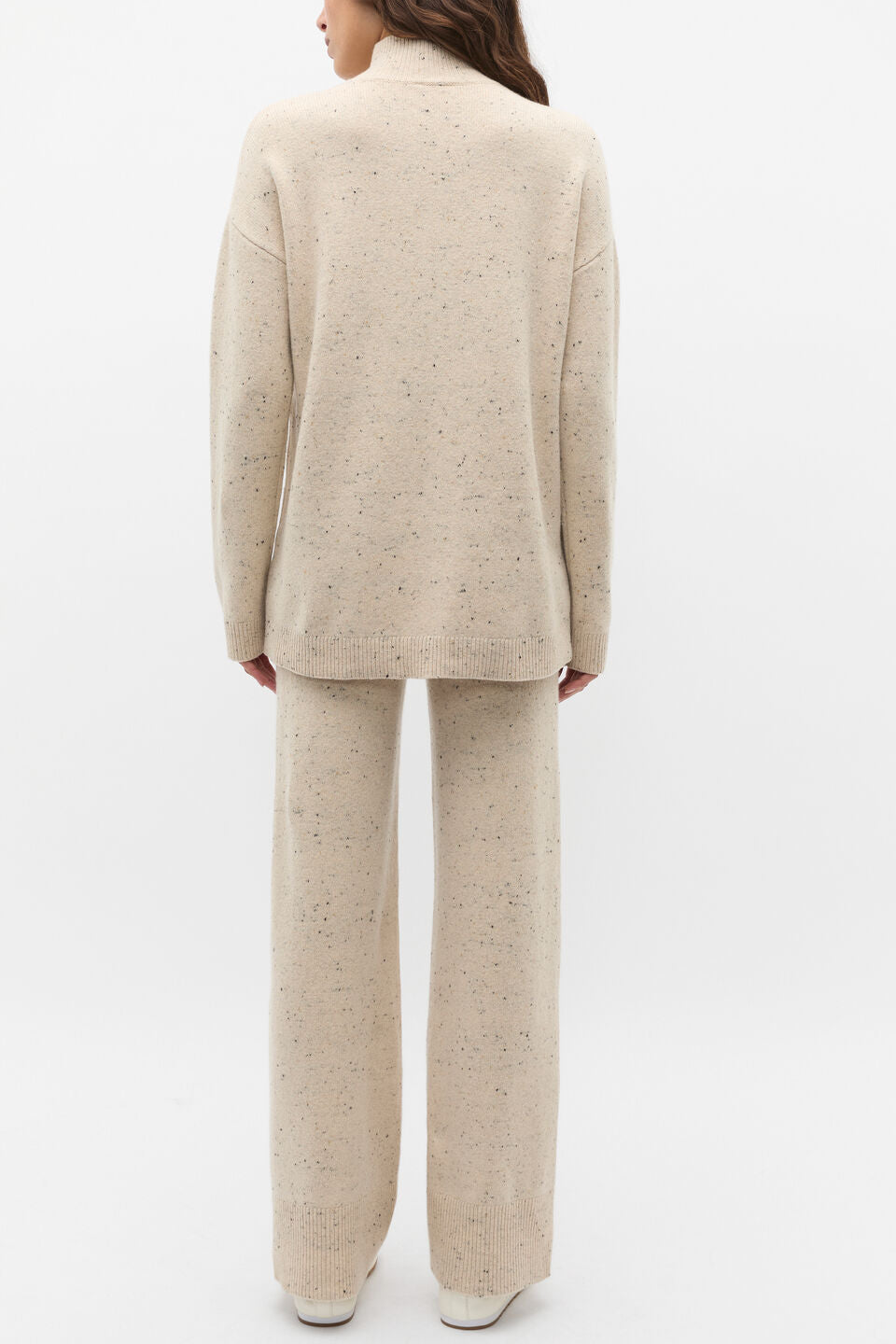 Fleck Mock Neck Slouch Knit